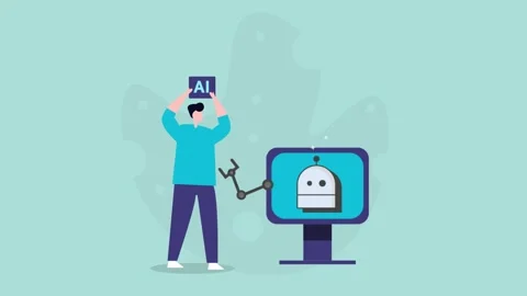 Office professional assigns multi tasks to machine, ai automation workflow. Stock Footage 334772832