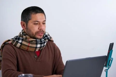 Office Professional Focused on Computer Work Stock Photos