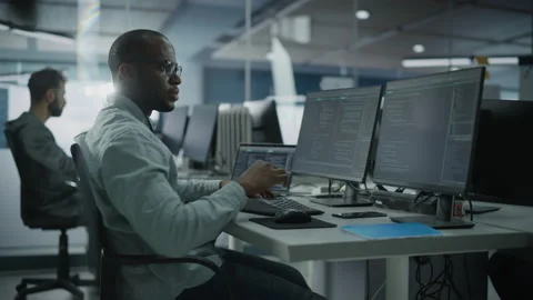 Office Programmers Work Stock Footage 159540604