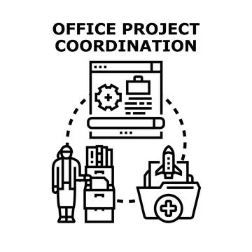 Office project coordination managing business development workflow 스톡 일러스트
