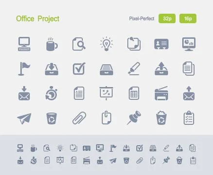 Office Project - Granite Icons Stock Illustration