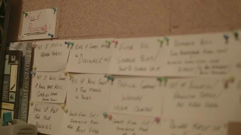 Office Push Pin Board Cork Notes To Do Solution Angle 2 Video stock 124983697