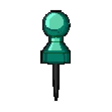 Office push pin pixel art vector illustration sign Stock Illustration
