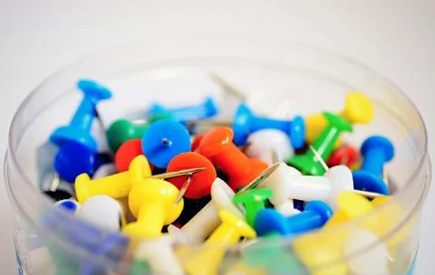 Office push pins Stockfoto's