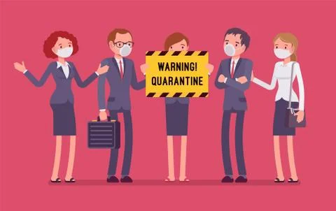 Office quarantine warning Stock Illustration
