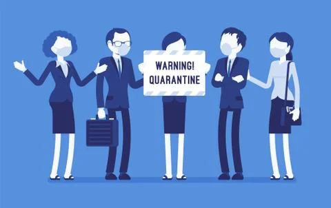 Office quarantine warning Stock Illustration