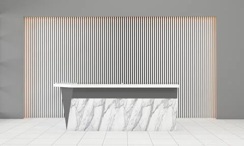 Office Reception Desk Mockup Interior Design Logo Mockup Stock Illustration