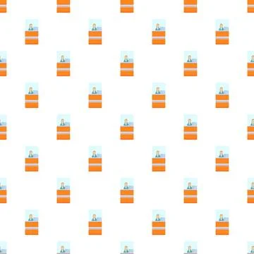 Office receptionist service seamless repeat flat pattern Stock Illustration
