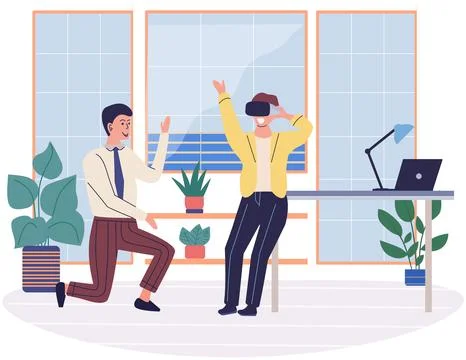 Office rest. Finding peace during moments rest in workplace contributes to Stockillustratie