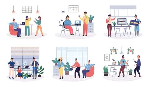Office rest. Finding time for rest in office promotes healthy work life balance Stock Illustration