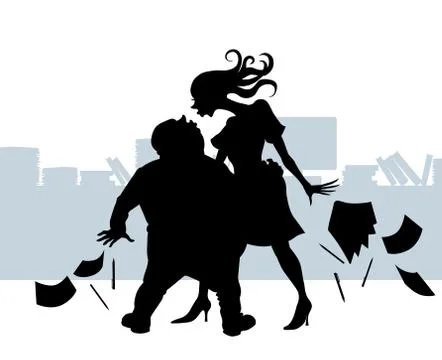 Office romance Stock Illustration