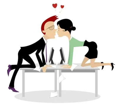 Office romance Stock Illustration