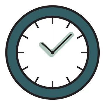 Office Round Classic Clock Icon, Clock Face Stock Illustration