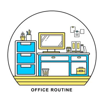 Office routine Stockillustratie