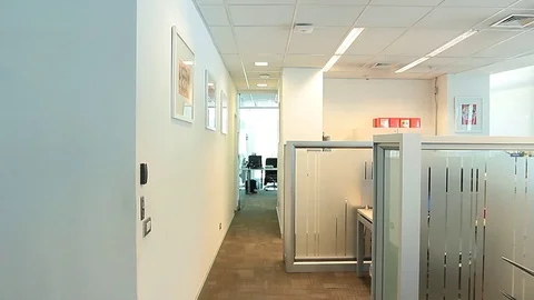 Office row passage Stock Footage 77101245