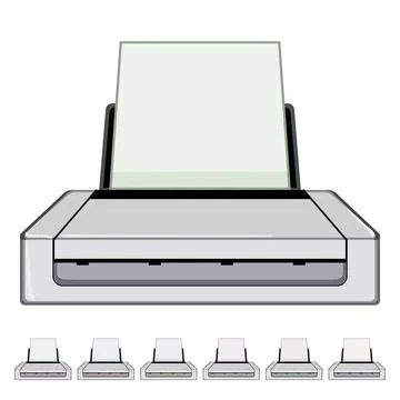 Office scanner document cartoon vector graphic イラスト素材