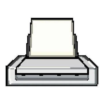 Office scanner document pixel art vector illustration イラスト素材