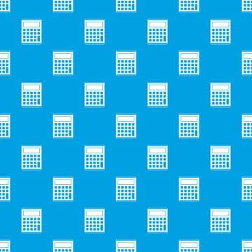 Office, school electronic calculator pattern seamless blue Illustrazione stock
