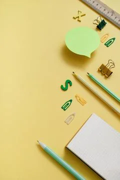 Office, school getting ready flat lay, Search study idea Foto stock
