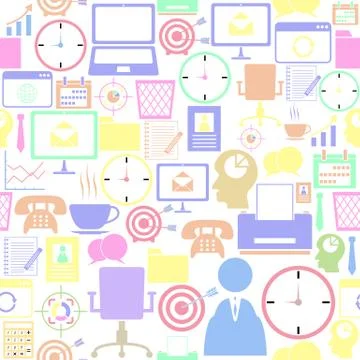 Office seamless pattern background icon. Illustrazione stock