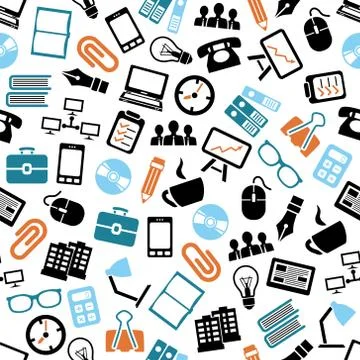 Office seamless pattern Stock Illustration