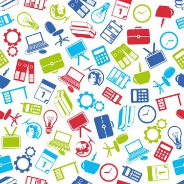 Office seamless pattern Stock Illustration
