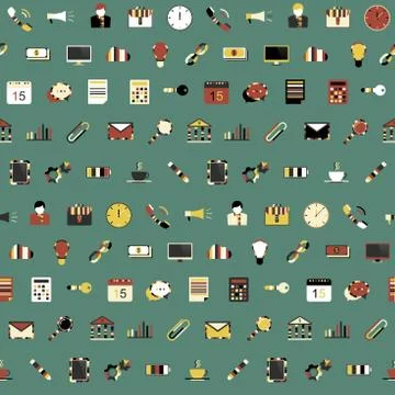 Office seamless pattern Illustrazione stock