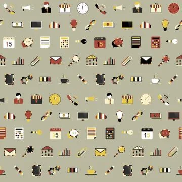 Office seamless pattern Stock Illustration