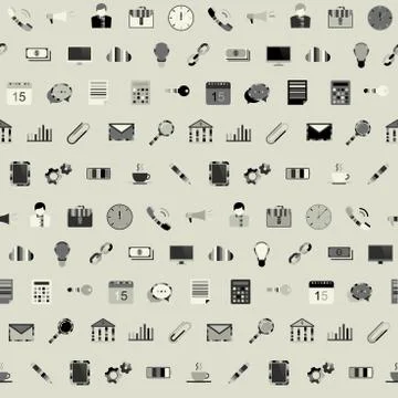 Office seamless pattern Stock Illustration