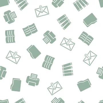 Office Seamless Seamless Flat Vector Pattern Stock Illustration