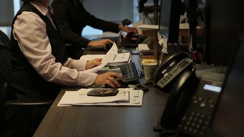 Office secretaries working Stock Footage 77047830