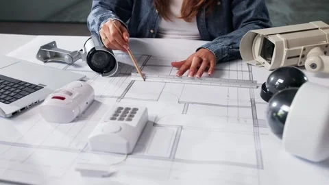 Office Security System Design And Construction Project Stock Footage 312474132