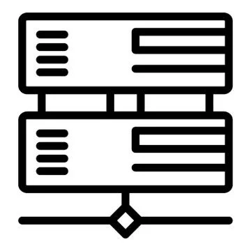 Office server icon, outline style Stock Illustration