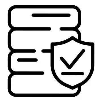 Office server icon, outline style Stock Illustration