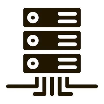 Office server icon Vector Glyph Illustration Stock Illustration