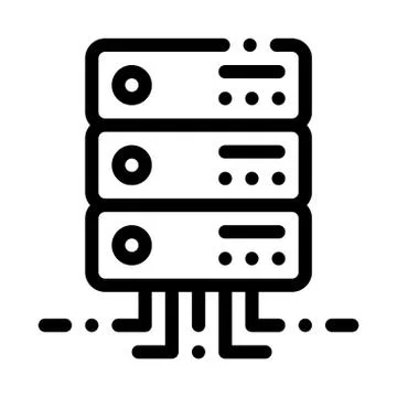 Office server icon vector outline illustration Stock Illustration