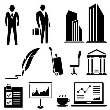 Office set Stock Illustration