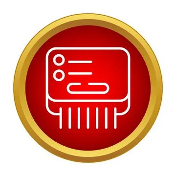 Office shredder icon representing data destruction and privacy Stock Illustration