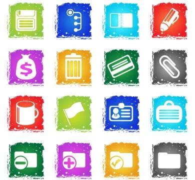 Office simple vector icons Stock Illustration