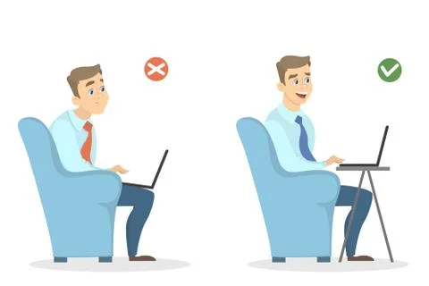 Office sitting position. 스톡 일러스트