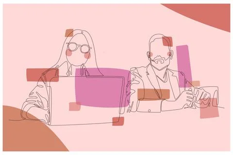 Office Situation Background Vector Stock Illustration