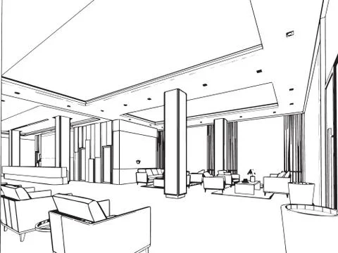 Office sketch Stock Illustration