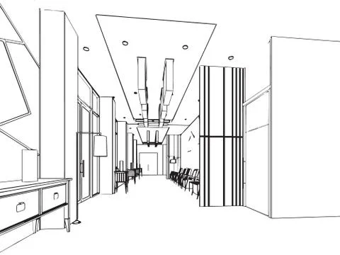 Office sketch Stock Illustration