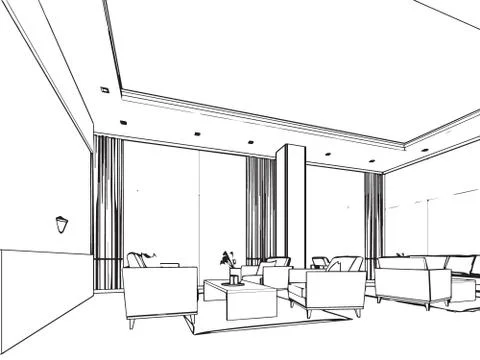 Office sketch Stock Illustration