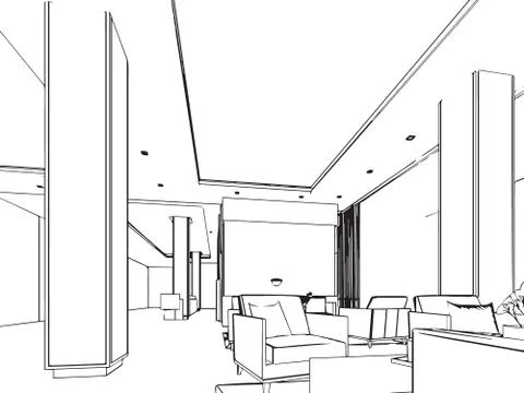 Office sketch Stock Illustration