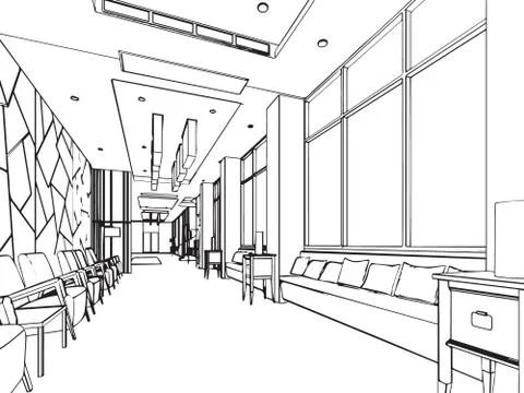 Office sketch Stock Illustration