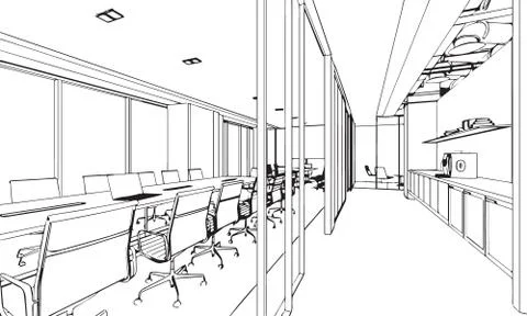 Office sketch Stock Illustration