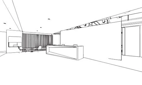Office sketch Stock Illustration