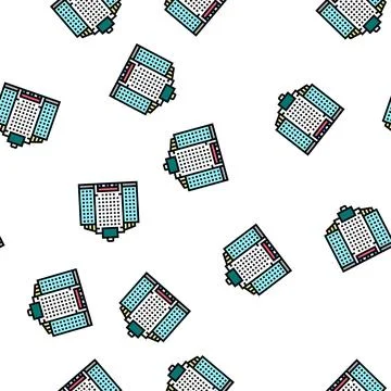 Office skyscraper building vector seamless pattern Ilustración de archivo