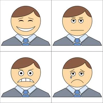 Office smilies, set Stock Illustration